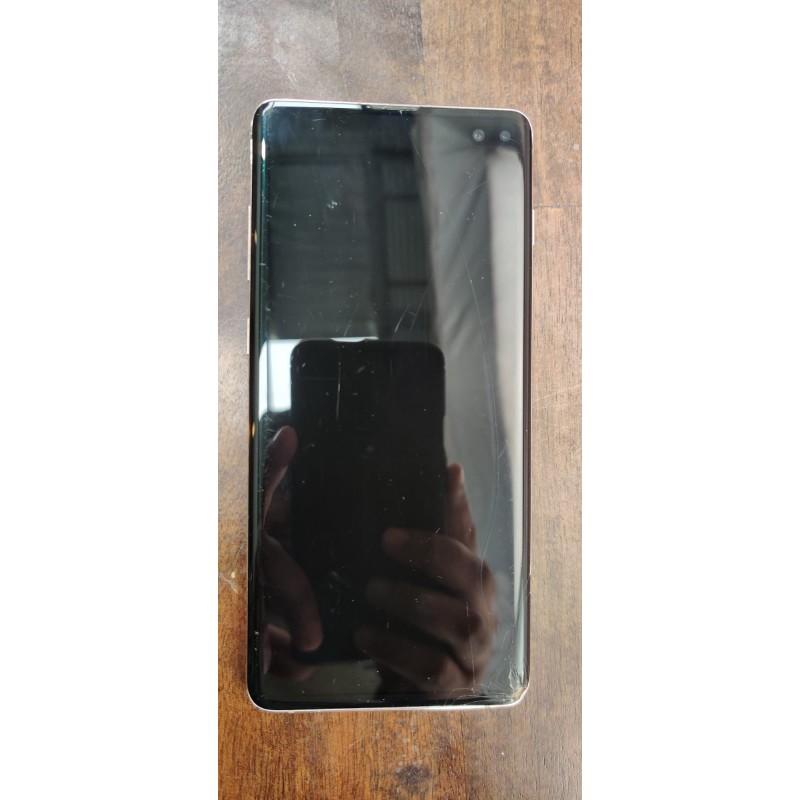 View of Samsung Galaxy S10 Plus 512GB White Front Screen Cracked - SM-G975F